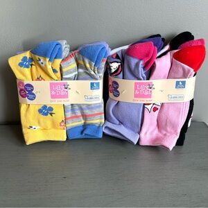 Lily & Dan Aldi Girl Colorful Crew Socks Set Sz L Shoe Size 4-10- 12 Pairs NEW